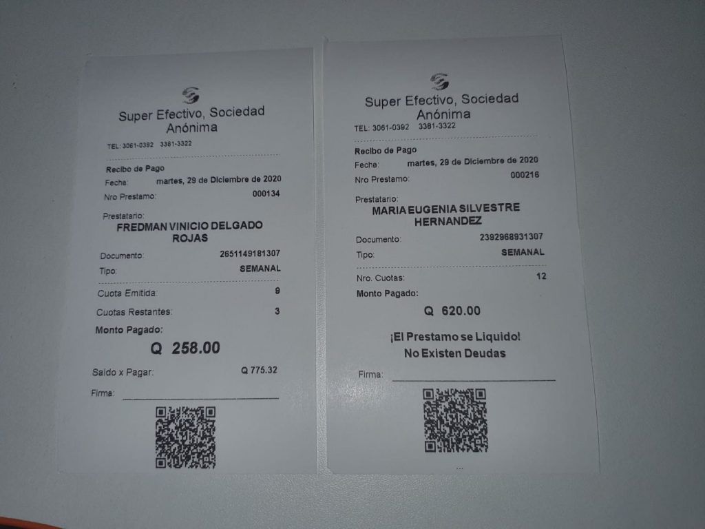 tickets de pago